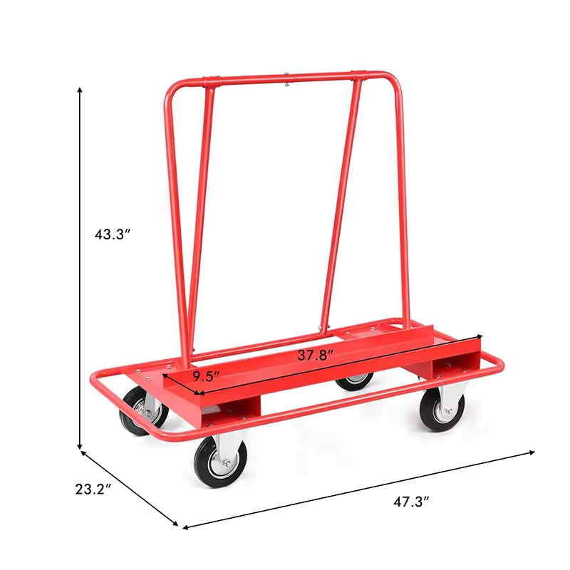 Drywall Sheet Cart With 4 Swivel Wheels Adopting Slope Design 780 Lbs Heavy Duty Drywall Carts For Garage Home Warehouse