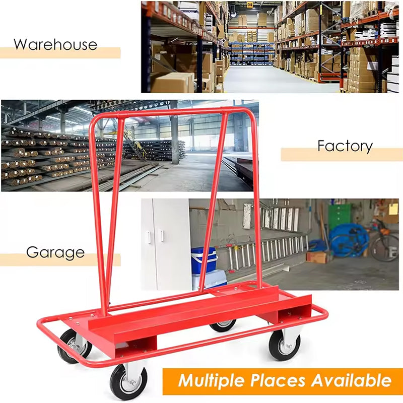 Drywall Sheet Cart With 4 Swivel Wheels Adopting Slope Design 780 Lbs Heavy Duty Drywall Carts For Garage Home Warehouse