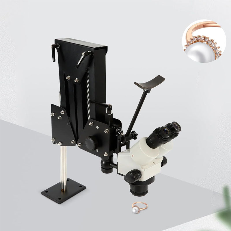 Multi-Directional Microscope 7X-45X Jewelry Tool Stereo Zoom Binocular Microscope with Spring Bracket 360 Degree Rotatable