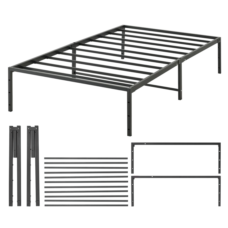 14 Inch Twin Bed Frame,No Box Spring Needed,Heavy Duty Metal Platform Twin Size Bed Frames Space Under Double Basic Steel Slats Platform,Easy Assembly, Noise Free