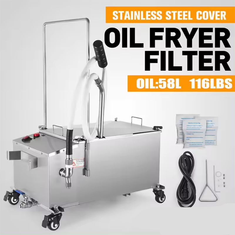 58L 116Lbs Oil Capacity Oil Filter System/Fryer Filter/Oil Filter 110V