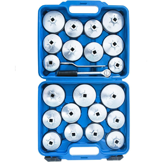 Oil Filter Wrench Set 23pcs Aluminum Alloy Cup Type Oil Filter Cap Wrench 1/2" Dr. Socket Removal Tool Set Oil Filter Wrench