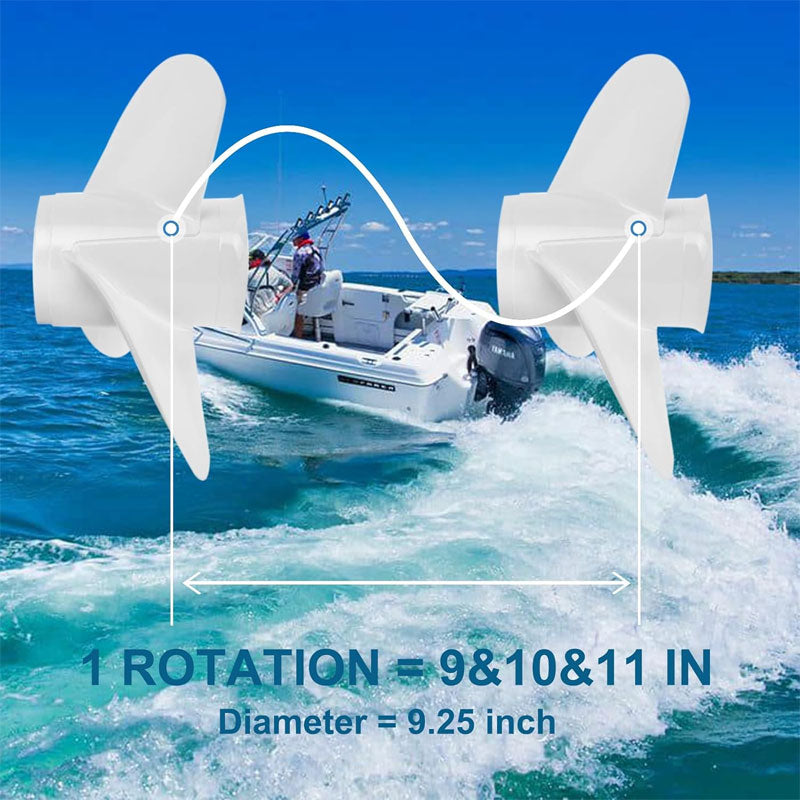 Upgraded Aluminum Outboard Motor Boat Propeller Fits Yamaha Engine 60-115 HP, White Three Blade