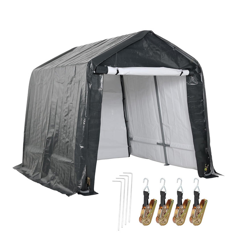 Heavy Duty Storage Shed, Portable Shed Carport With Roll-Up Shutter Waterproof And UV Resistant For Motorcycles, Bicycles Or Garden Tools