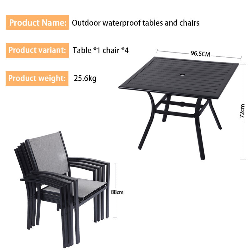 Outdoor Tea Table And Chair Combination, Open-Air Courtyard Table And Chair, Outdoor Table And Chair, Waterproof Leisure Back Table And Chair.