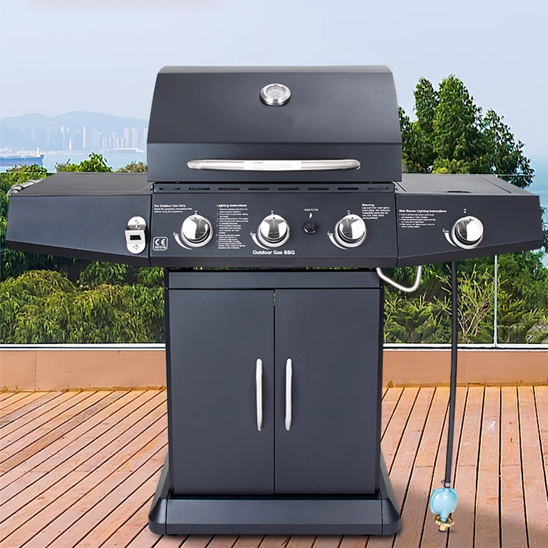 Outdoor American Professional Barbecue Grill Courtyard Villa Gas Household Stainless Steel Barbecue Grill Gas Charcoal Dual Use
