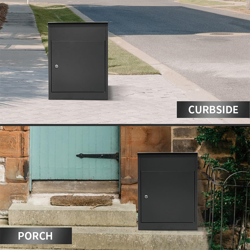 Package Delivery Boxes for Outside,Galvanized Steel Parcel Mailbox, Wall Mounted Lockable Anti-Theft for Porch,22.83"x17.32"x14.17",for Porch, Curbside