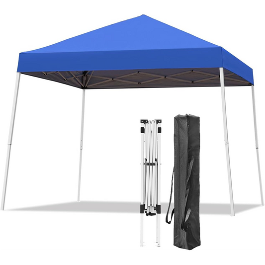 Patio Gazebo ，Awning, 10 X 10 ft. Pop Up Outdoor Instant Tent Slanted Legs with Carrying Bag, Portable Gazebo Sunshade for Patio Deck Garden and Beach - 8 X 8 ft. Canopy Cover