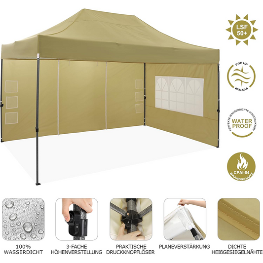 Garden Gazebo Uv Protection, Festival Party Tent Sun Protection Gazebo, Khaki