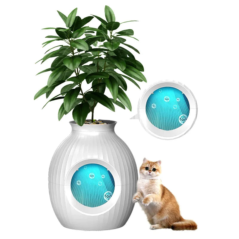 New Design Pet Furniture Hidden Cat Litter Box With Plant Pot Multi-Functional Pet Bed House For Cats And Puppy