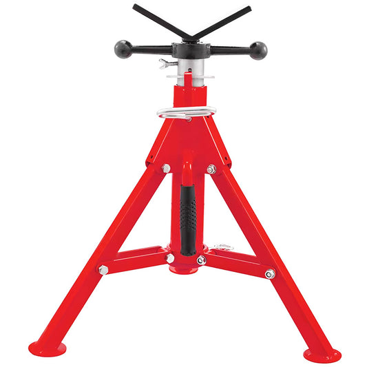 1107 Pipe Holder Pipe Stand with V-shape Head for Pipes 12'' Adjustable Height Folding Portable Pipe Jack Stand