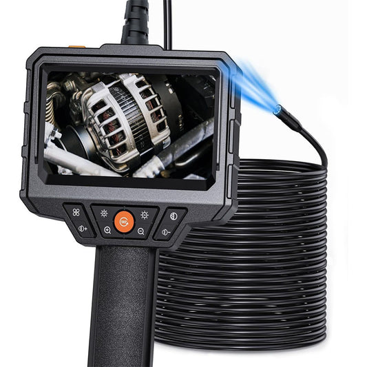 4.3'' HD 1080P Pipe Inspection Camera Endoscope Camera with Light and 50ft Semi-Rigid Cable