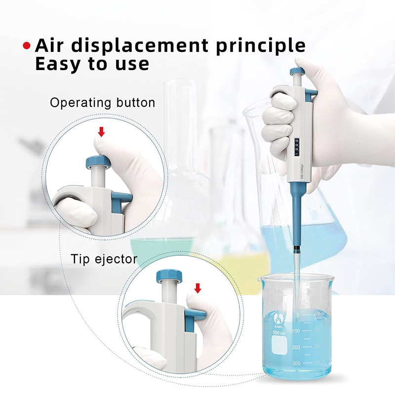 Lab Micropipette Kit, 0.5-10ul 10-100ul 100-1000ul, Pipette Stand, Adjustable Single Channel Pipette, 3 Pieces