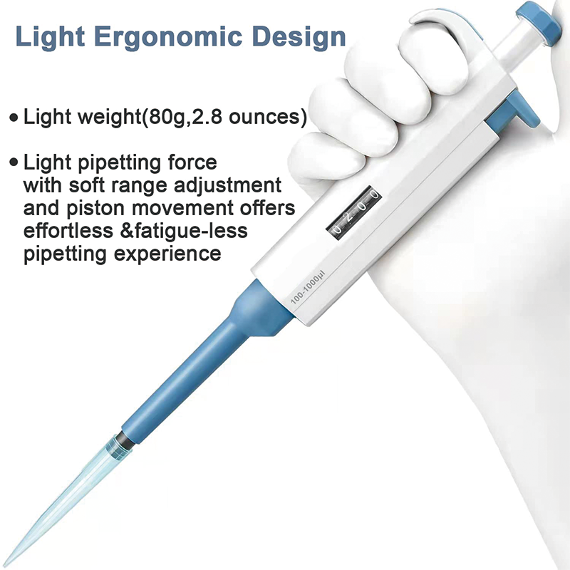 Lab Micropipette, 50-200ul, Adjustable Volume Single Channel Pipettors For laboratories, hospitals, medical teaching professionals