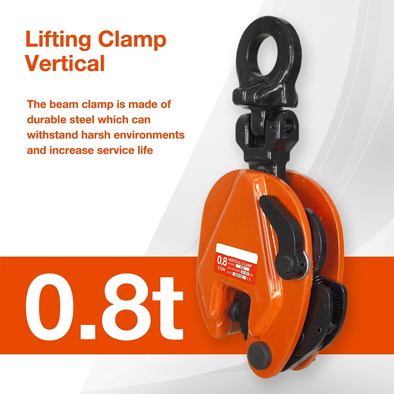 Vertical Plate Clamp 1760 Lbs, 1 Ton Plate Lifting Clamp Jaw Opening Up To 0.8 Inch Heavy Duty Lifting Clamp For Lifting And Transporting (1760 Lbs 0.8 Tons)