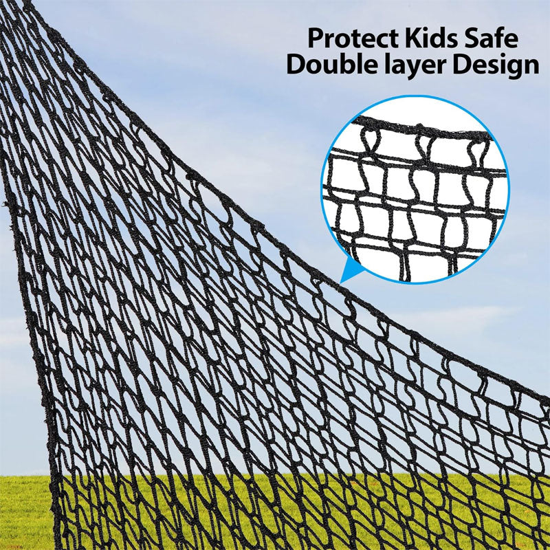 6.5' x 9.8' Climbing Cargo Net, Double Layer Playground Safety Net With Storage Bag Climbing Net For Kids Outdoor Tree House