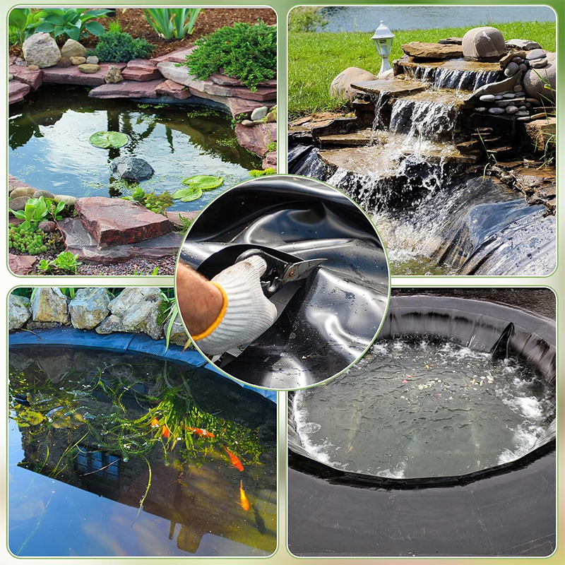 Pond Liner,10 x 10 Feet HDPE Garden Pond Liner, 7.8 Mil Thickness Flexible Liners Black Pond Skin for Waterfall, Stream, Fountains and Waterscape