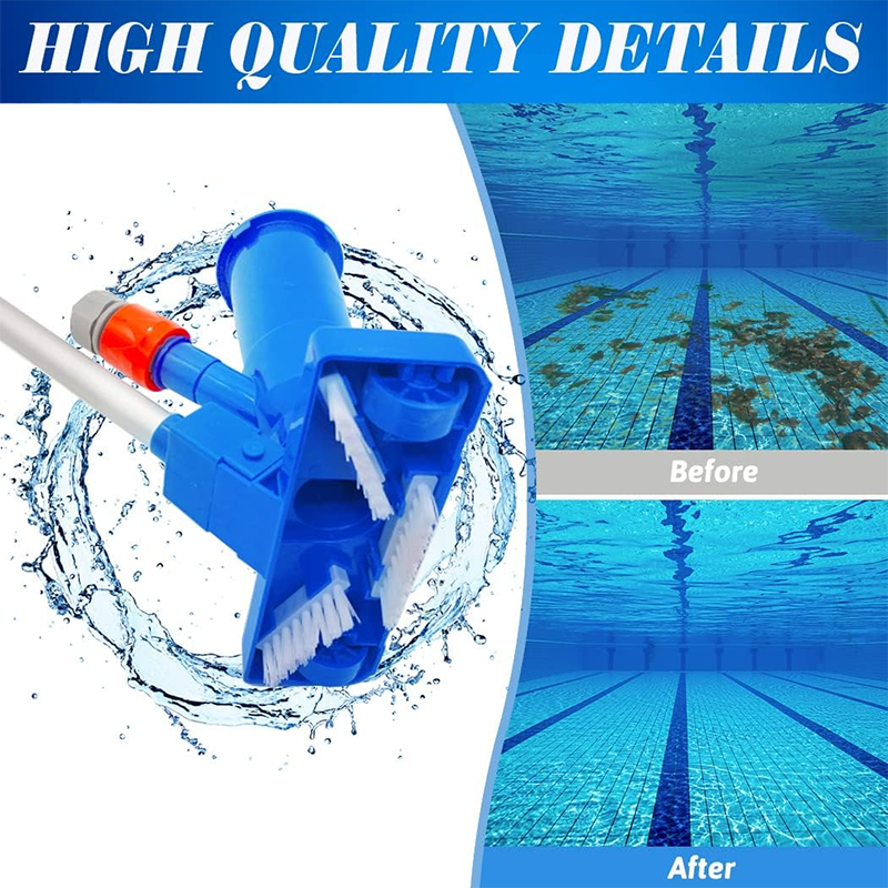 Pool Cleaner，Pool Vacuum Cleaner, Pool Vacuum Cleaner Base With Brush And Removable Reinforced Aluminum Pole, Pool Vacuum Cleaner, Swimming Pool Pond Jet Vacuum Head With Leaf Bag For Cleaning Vacuum Pool