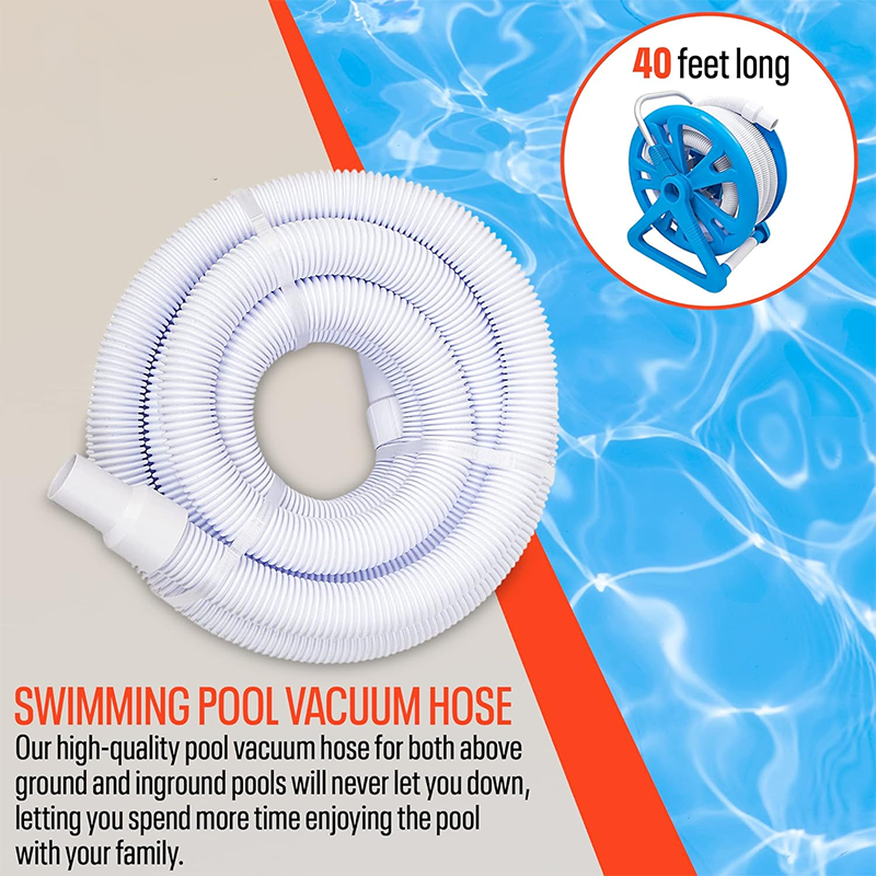 Pool Hose Pool Vacuum Hose 1.5" 40ft Long with Swivel End