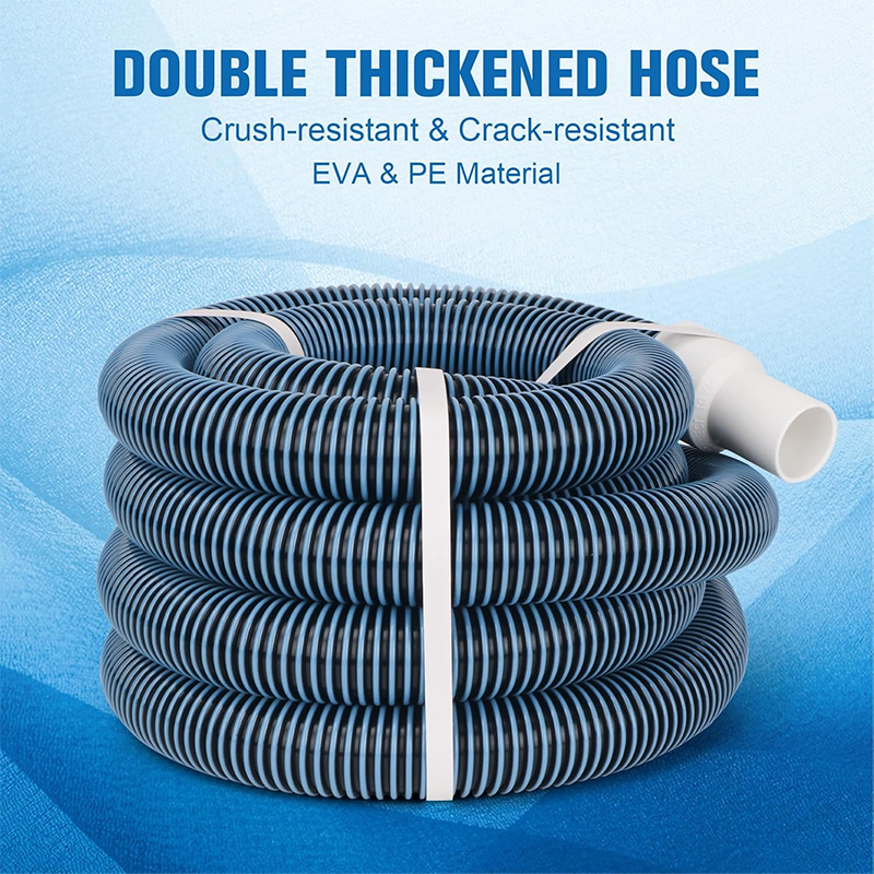 Pool Hose with Swivel Connector 1-1/2 Inch Diameter 30 Feet Flexible Heavy Duty Pool Vacuum Cleaning Hose Perfect for Above Ground and In-Ground Pools