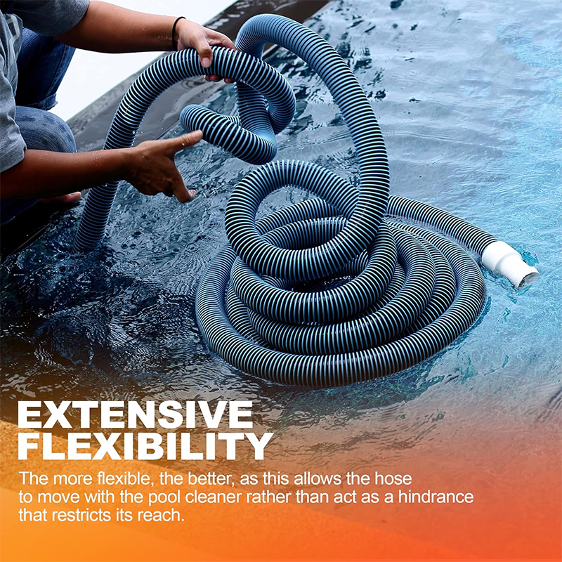 15 Feet Commercial Grade Pool Vacuum Hose - Above Ground and Inground Pool Vacuum Hose - Fits Most Vacuum Heads - Includes Swivel Head - Premium Pool Accessories