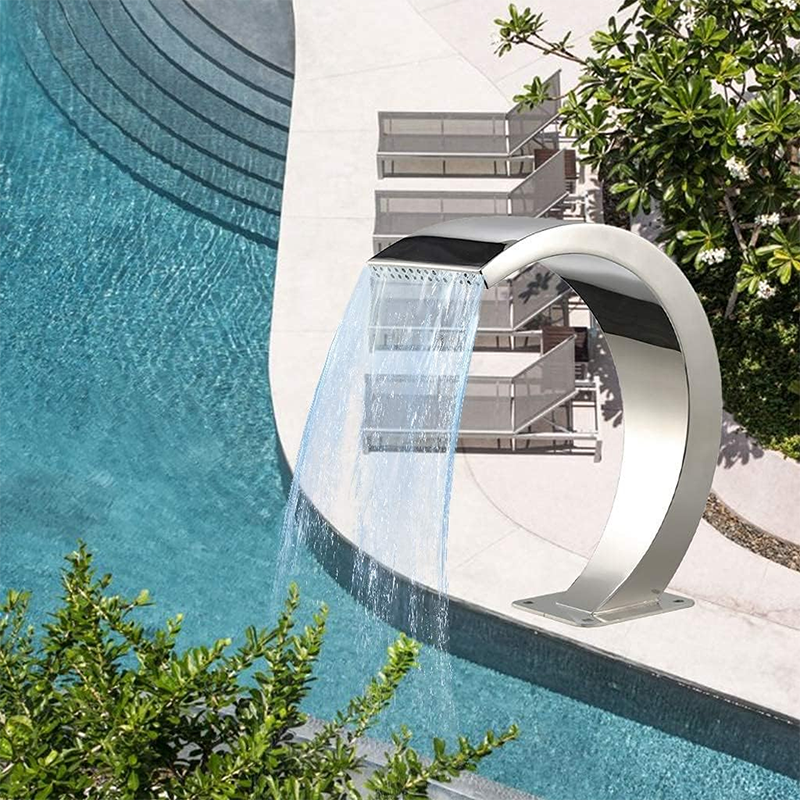 Stainless Steel Pool Waterfall, Waterfall Pool Fountain Water Fountain Pond Spray Fountain Garden Outdoor Waterfall