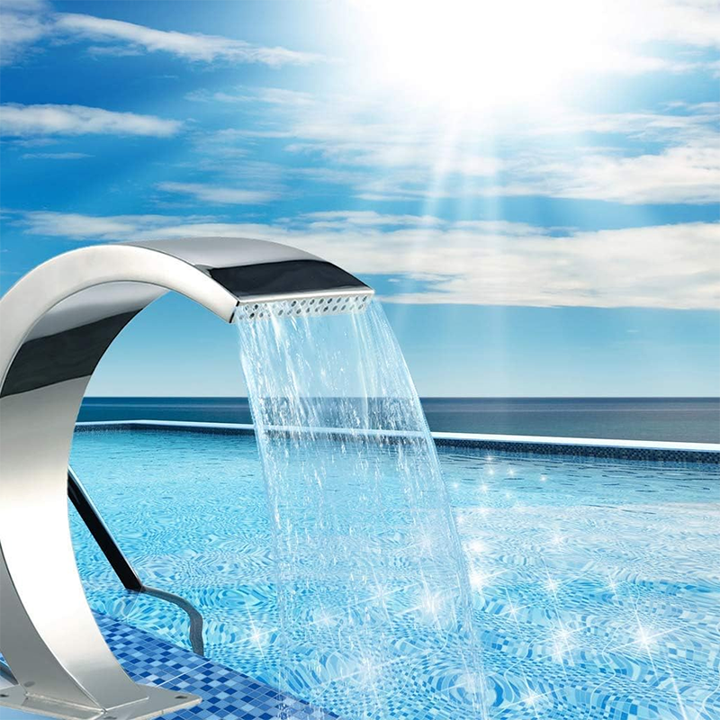 Stainless Steel Pool Waterfall, Waterfall Pool Fountain Water Fountain Pond Spray Fountain Garden Outdoor Waterfall