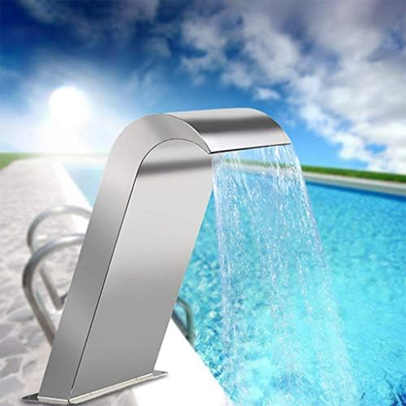 Stainless Steel Pool Fountain 23.6x11.8 Inch Waterfall Pool Fountain Swimming Pool Waterfall Blades for Above Ground Pool Garden Outdoor