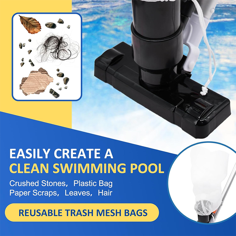 Above Ground Pool Cleaner - Handheld Pool Jet Cleaner, Leaf Vacuum Cleaning Kit with Brush, 5 Section Pole, Small Vacuum Cleaner for Underwater, Spa, Pond