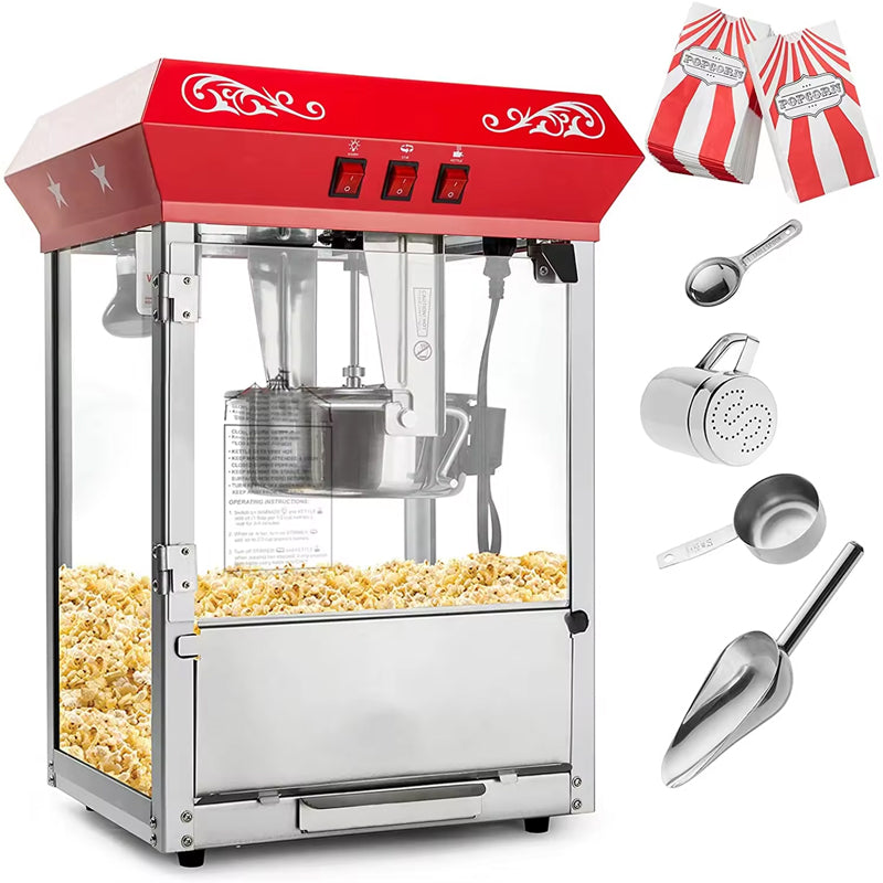 Hot Sale Red Bar Style Popcorn Commercial Machine Automated Popcorn Mobile Machine