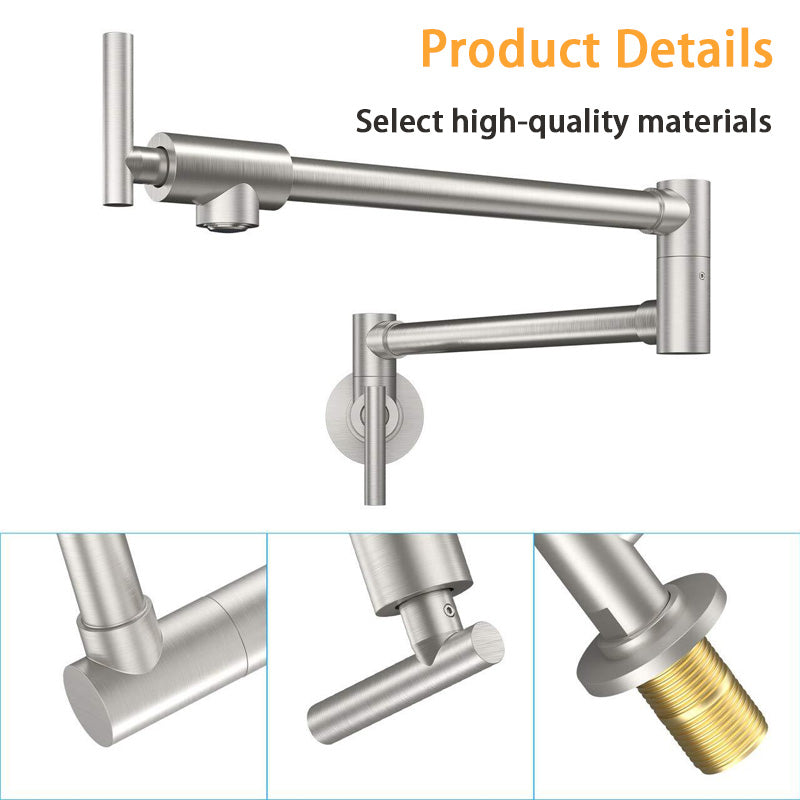 All-copper Wall-Mounted Single Cold Water Faucet, Kitchen Stove Water Tank Swing Folding Telescopic Faucet