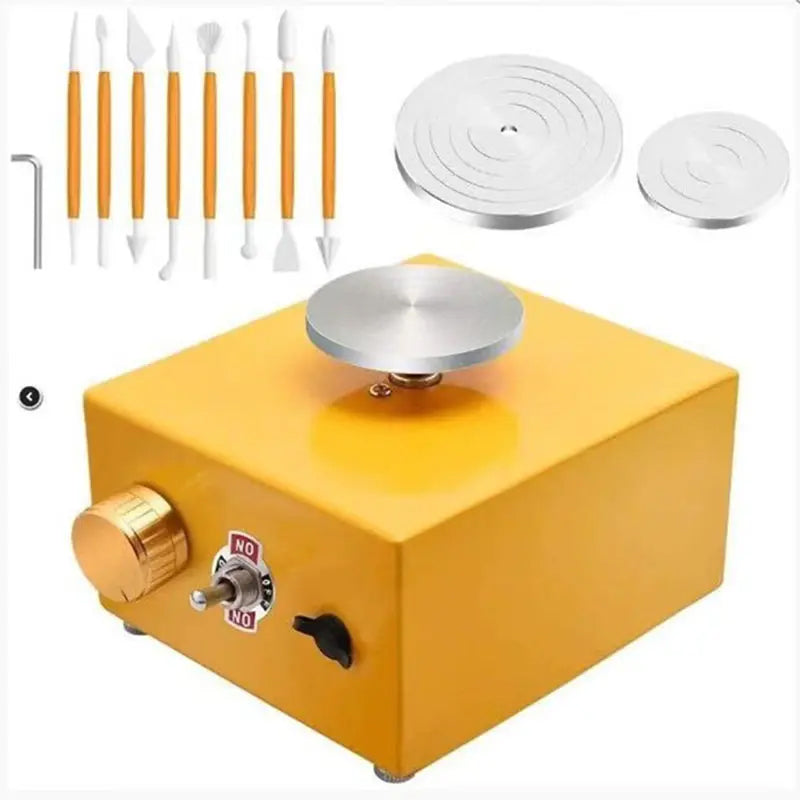 Mini 30W Ceramic Wheel Adjustable Speed Clay Machines Electric Sculpting Kits With 3 Turntables Trays