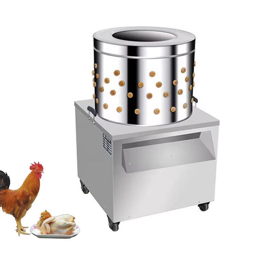Chicken Poultry Plucker Stainless Steel Feather Plucking Machine with Wheels Defeather Hair Removal Machine