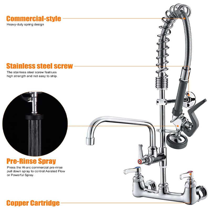 25-Foot Pull-Out Faucet, Dual-Temperature High-Pressure Countertop Flushing Faucet, Flushing Shower Head