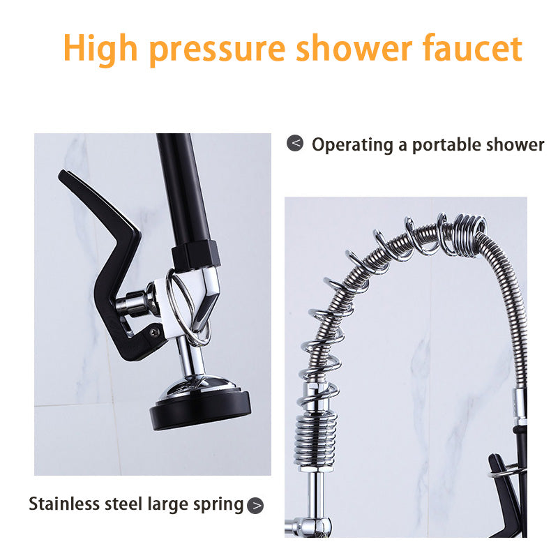 Kitchen Hot And Cold Water Faucet, Hand-Held Pre-Rinse Shower Spray Gun, High-Pressure Shower, Commercial Dishwasher