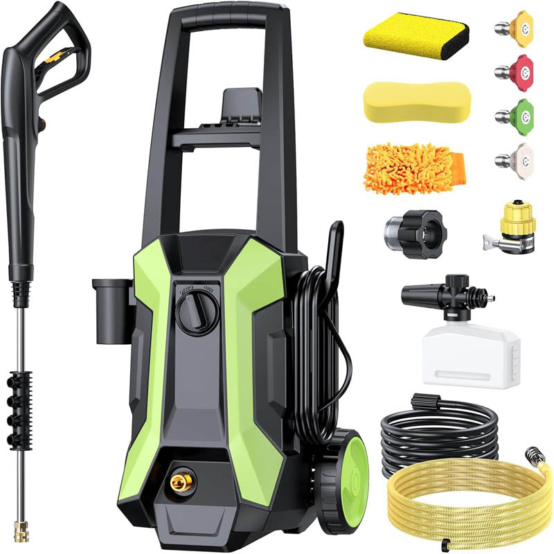 Pressure Washers 2600PSI Max 2.0 GPM Power Washer with 4 Nozzles Foam Cannon & Spray Gun for Floor/Cars/Fences/Patios