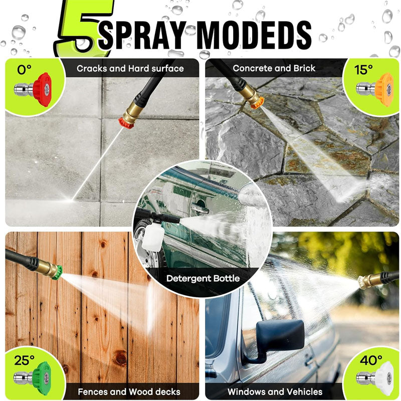 4200 PSI 2.5 GPM Pressure Washers with Copper Pump Spray Gun and Extension Wand 5 Quick Connect Nozzles for Cars/Fences/Driveways/Patios/Home Cleaning