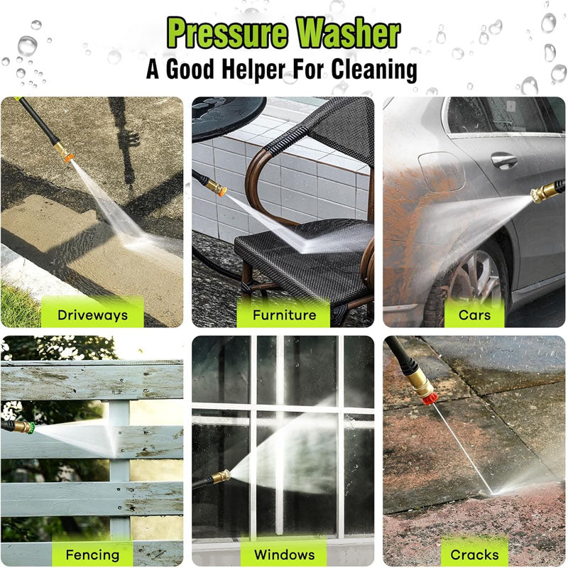 4200 PSI 2.5 GPM Pressure Washers with Copper Pump Spray Gun and Extension Wand 5 Quick Connect Nozzles for Cars/Fences/Driveways/Patios/Home Cleaning