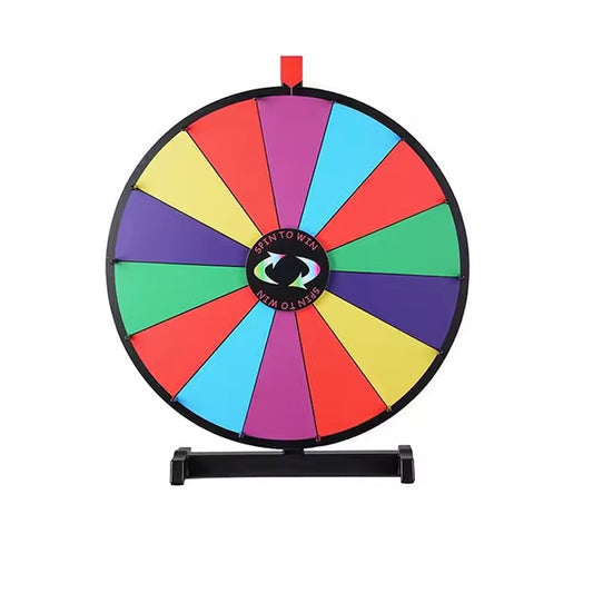 Custom Standing Spinning Prize Wheel Fortune Wheel 24 Inches Lucky Spin Wheel With Plastic Base