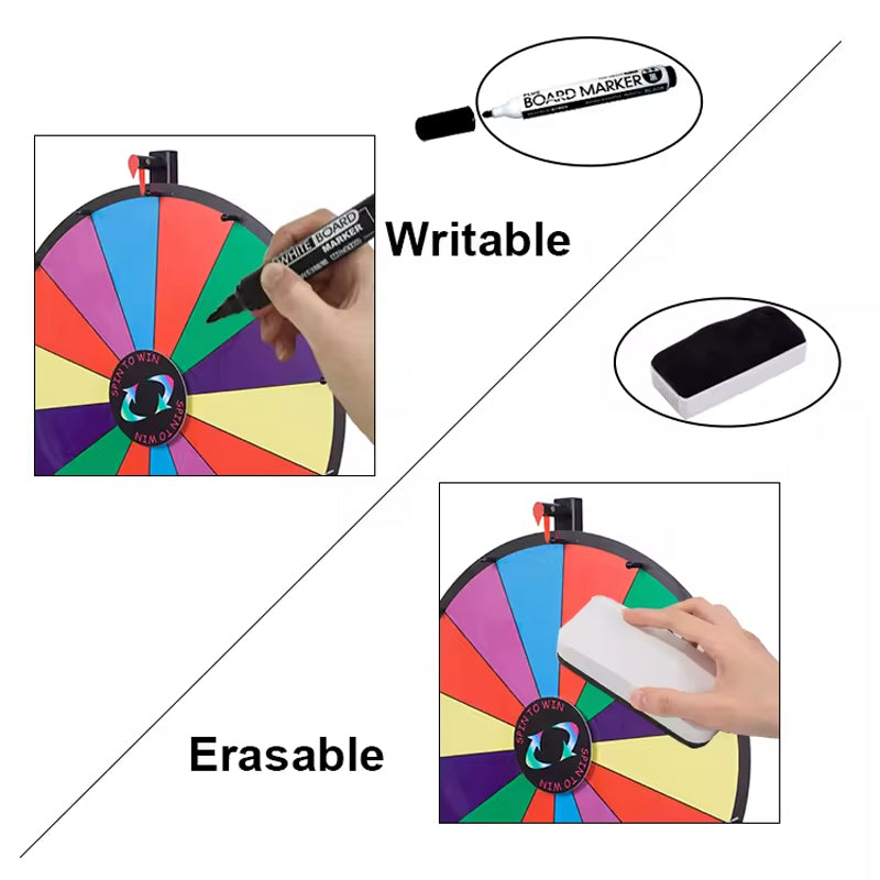 Custom Standing Spinning Prize Wheel Fortune Wheel 24 Inches Lucky Spin Wheel With Plastic Base