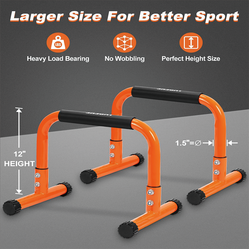 12" Push Up Dip Bars, Heave Duty Dip Stand Station With Full-Cover Foam Handles For Handstand, L-Sit, Gymnastics, Strength Training Home Gym