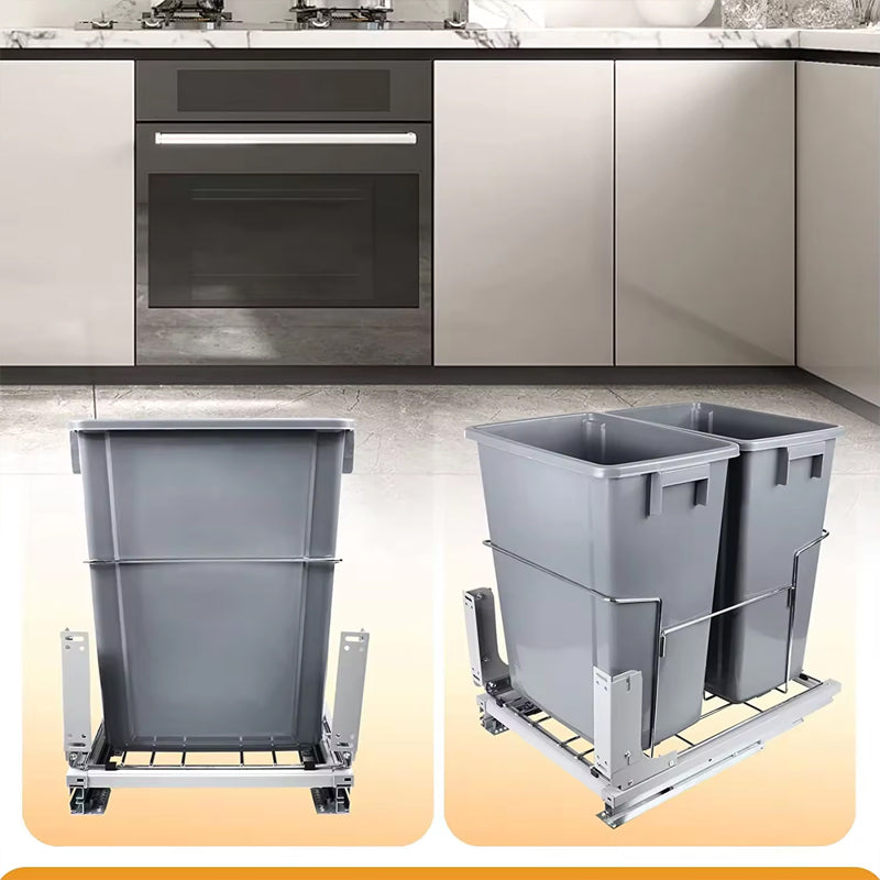 37Qt Under Cabinet Big Dual Capacity Garbage Can Trash Can Trash Recycling Bin For Kitchen Cabinets Recessed Concealed Trash