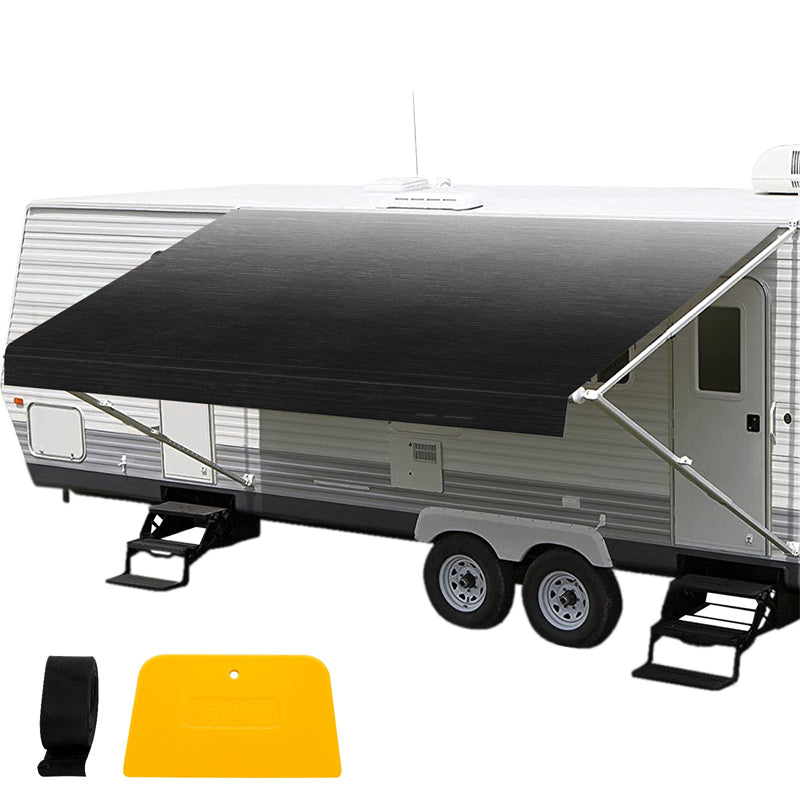 Rv Side Retractable Awning 15ft Rain Awning Replaceable Awning Cloth Sunshade Rainproof Anti-Uv Rv Awning