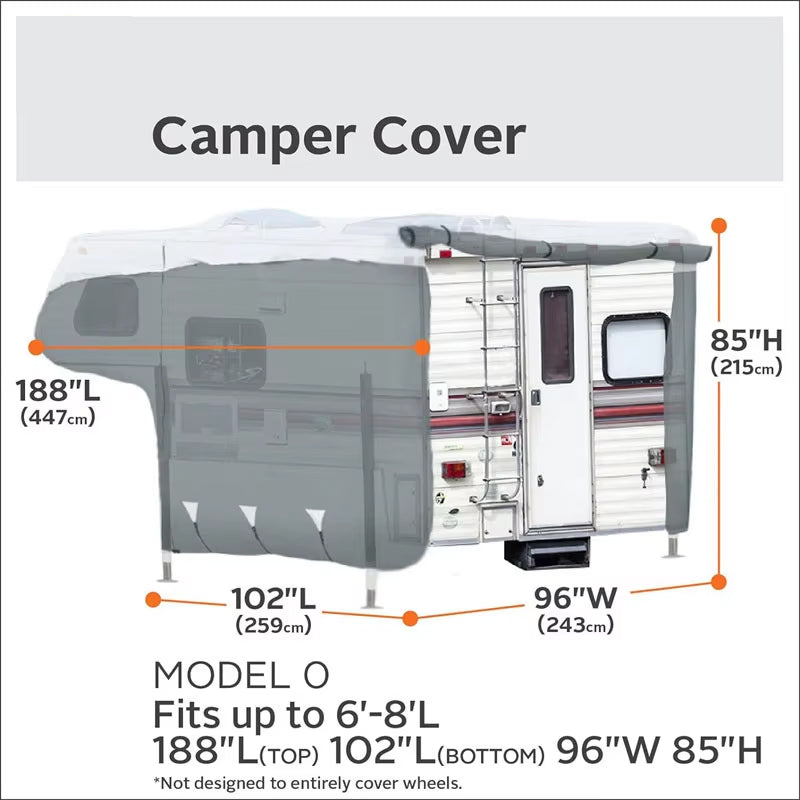 Travel Caravan Cover  6' - 8' Motorhome Camper Waterproof Travel Cover Caravan Australian Rv Cover