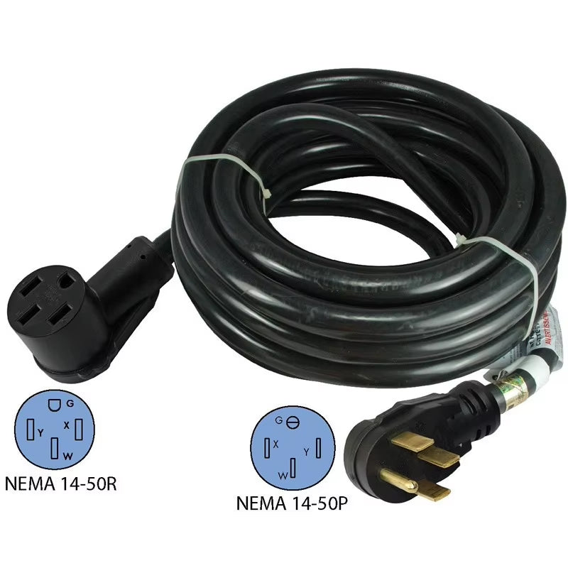 50 Amp Rv Extension Cord, Heavy Duty 25 Foot Nema Rv Extension Cable 125V250Vstw6*3+8*1Rv Conversion Cable