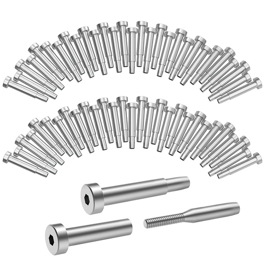 60 Pack 3/16" Invisible Cable Railing Kit,T316 Stainless Steel Protector Sleeves for 2"x2", 4"x4" Wood/Metal Posts,Silver