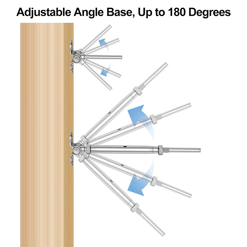 1/8" Cable Railing Hardware,T316 Stainless Steel Adjustable Angle Railing Cable Kits,Stair Cable Railing, Angle Cable Railing System (50 Pack)