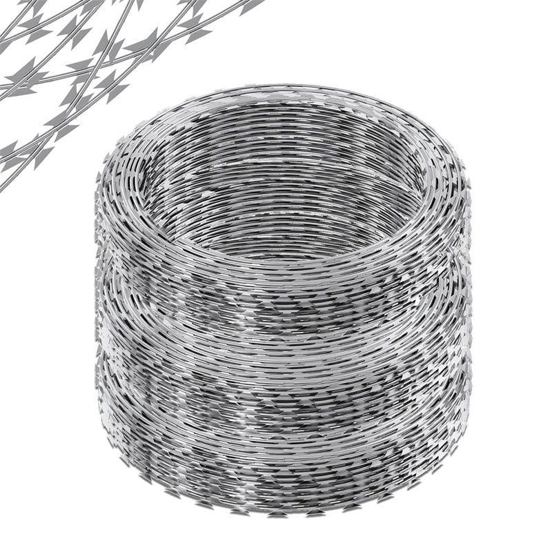 410ft Razor Wire, Galvanized Steel Wire Razor Wire Mesh, Razor Wire Mesh For Barbed Wire Fence 82Ft Per Roll, 5 Pieces