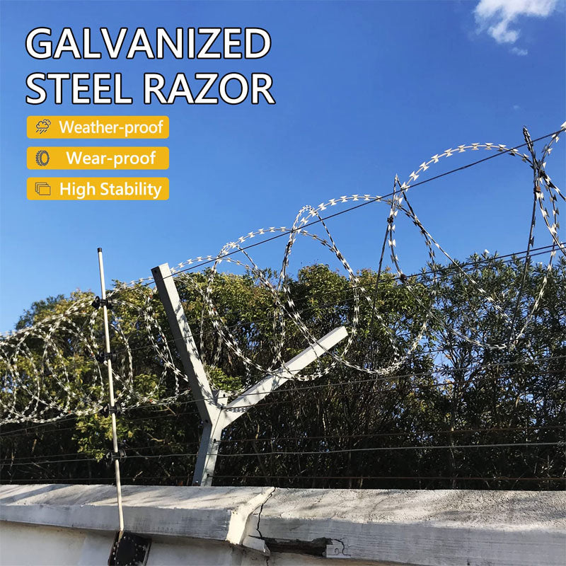 410ft Razor Wire, Galvanized Steel Wire Razor Wire Mesh, Razor Wire Mesh For Barbed Wire Fence 82Ft Per Roll, 5 Pieces