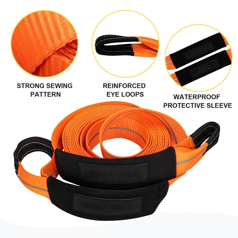 3'' × 30ft Recovery Straps Heavy Duty Recovery Straps Kit 36,000 lb Capacity 4x4 Towing Rope + Heavy Duty 3/4 Shackles (2pcs) + Storage Bag